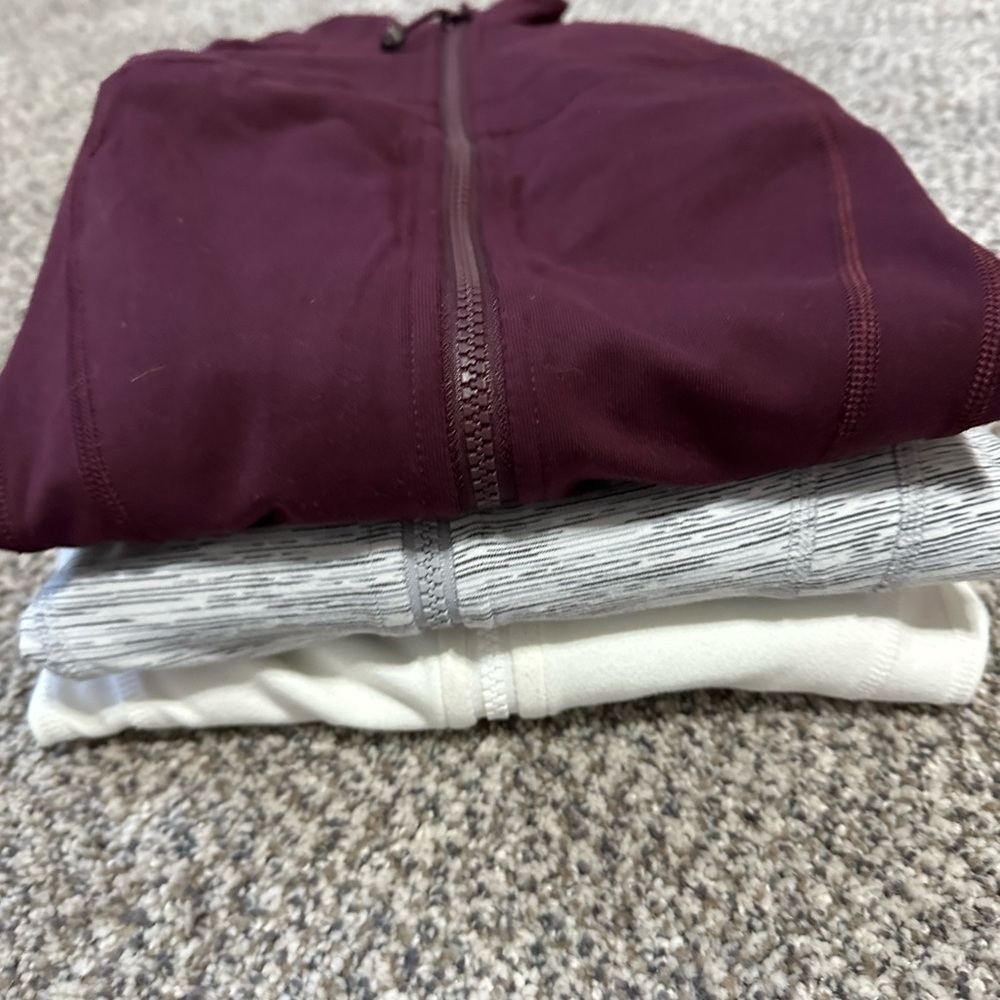 Lululemon Define Jackets Stylish Burgundy, Gray, White